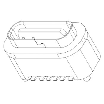 Type C waterproof connector 6PIN female seat
