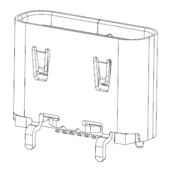 Type C upright connector 16PIN female no ammo
